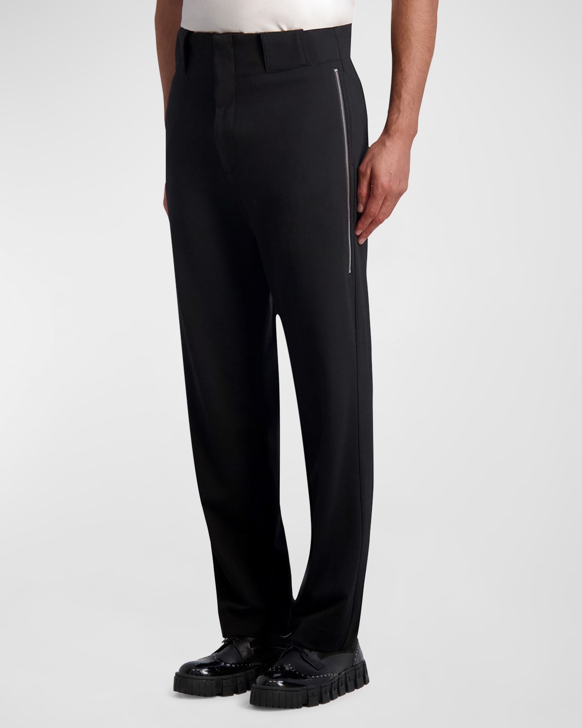 Karl Lagerfeld Men's Wide-leg Dress Pants In Black
