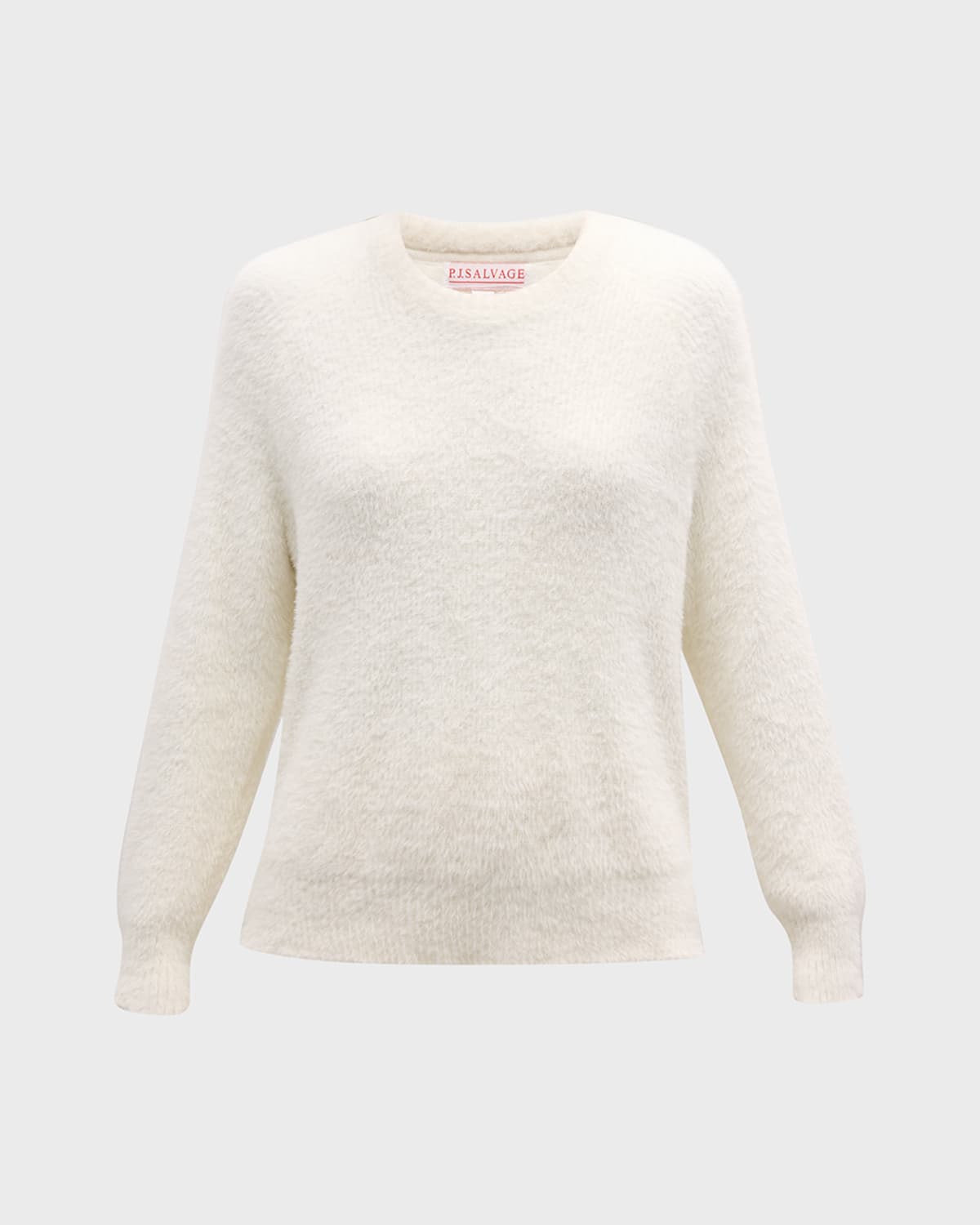 Pj Salvage Crewneck Feather Knit Sweater In Ivory
