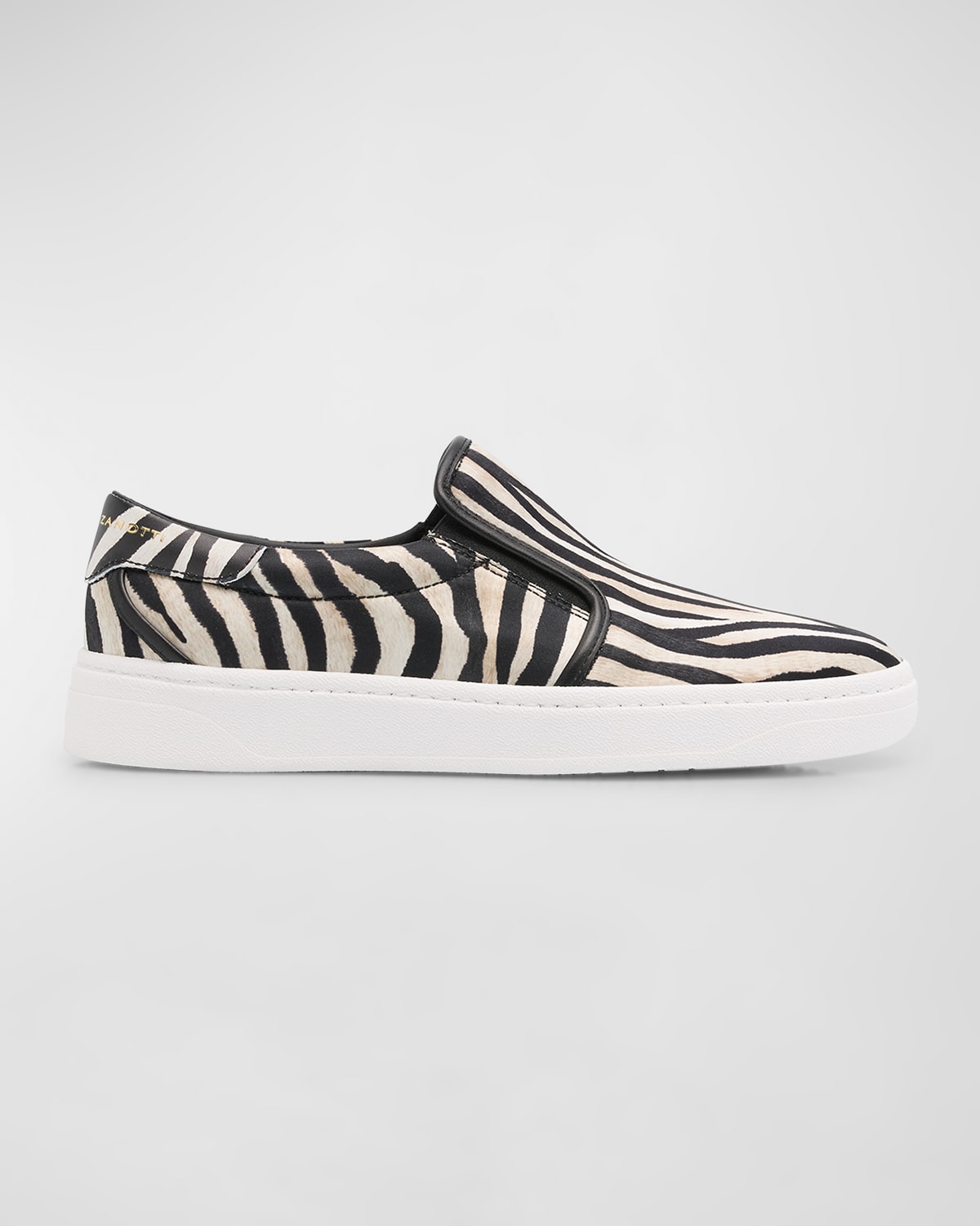 Shop Giuseppe Zanotti Men's Gz94 Printed Silk And Leather Slip-on Sneakers In Zebra