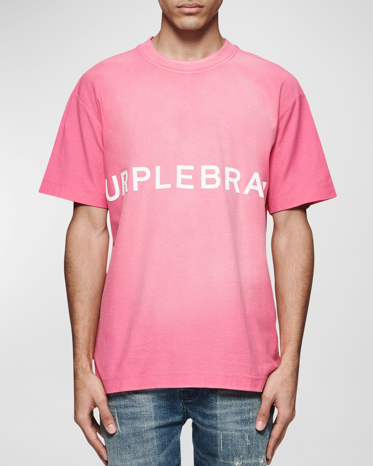 Purple Men's Wordmark T-shirt In Textured Ss Tee