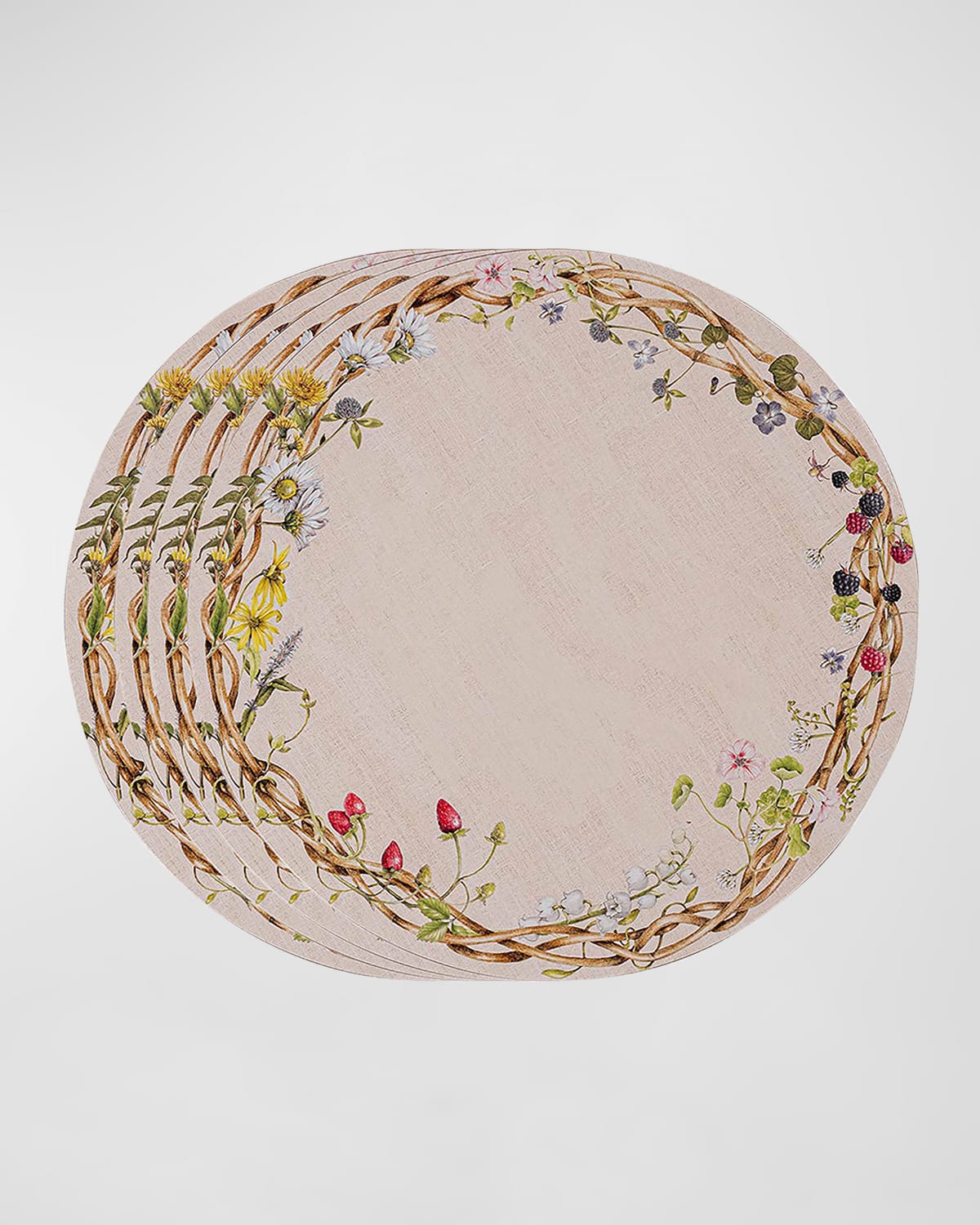Juliska Meadow Walk Placemats, Set Of 4 In Brown