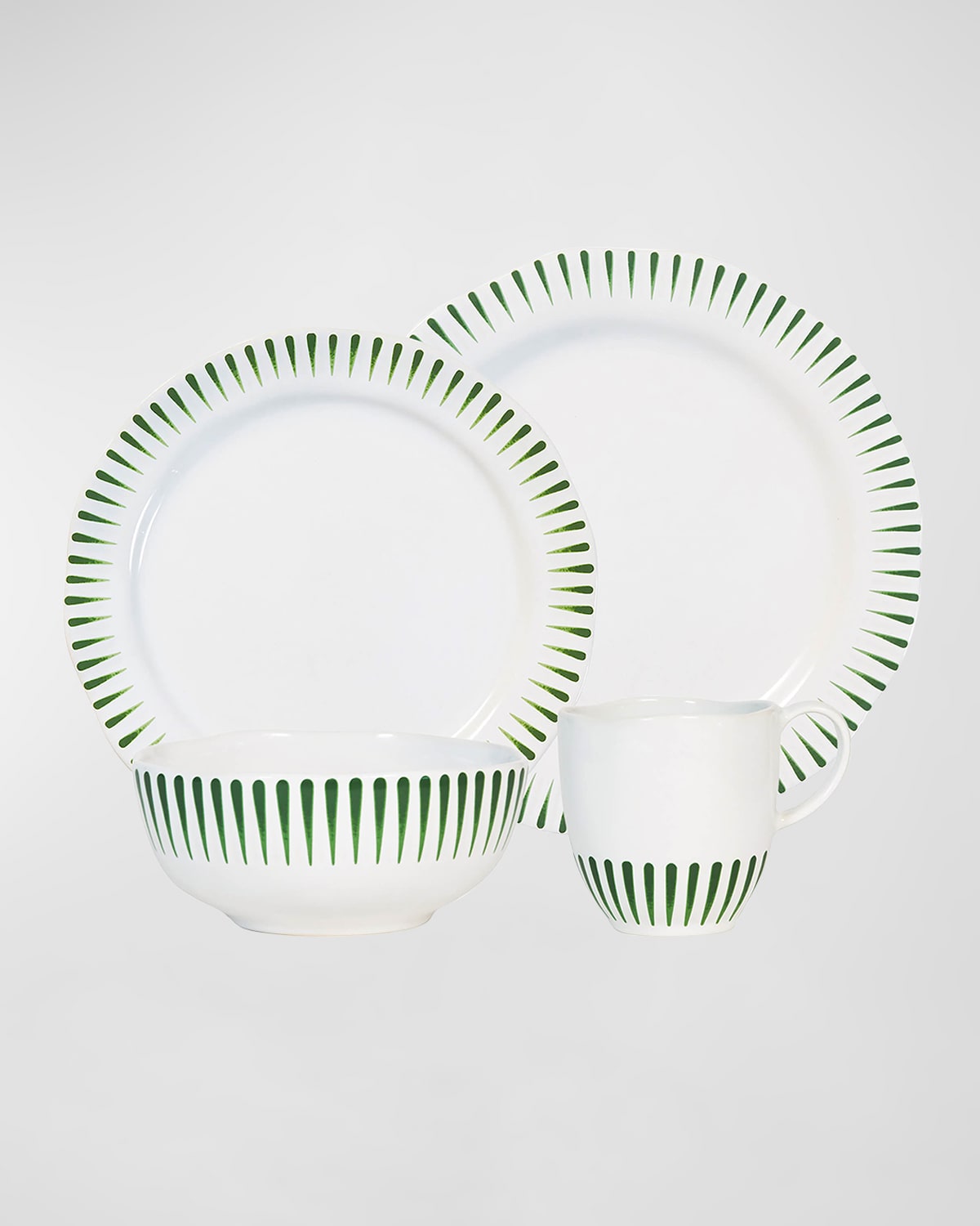 Sitio Stripe Basil 4-Piece Place Setting, Service for 1