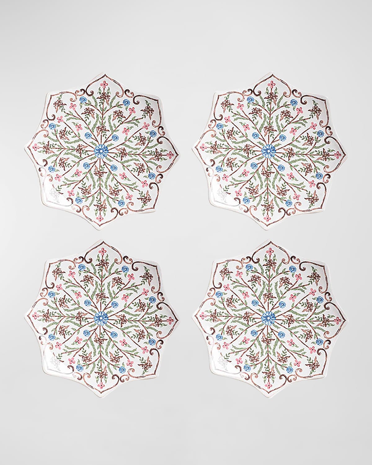 Juliska Villa Seville Scalloped Side Cocktail Plates, Set Of 4 In Neutral