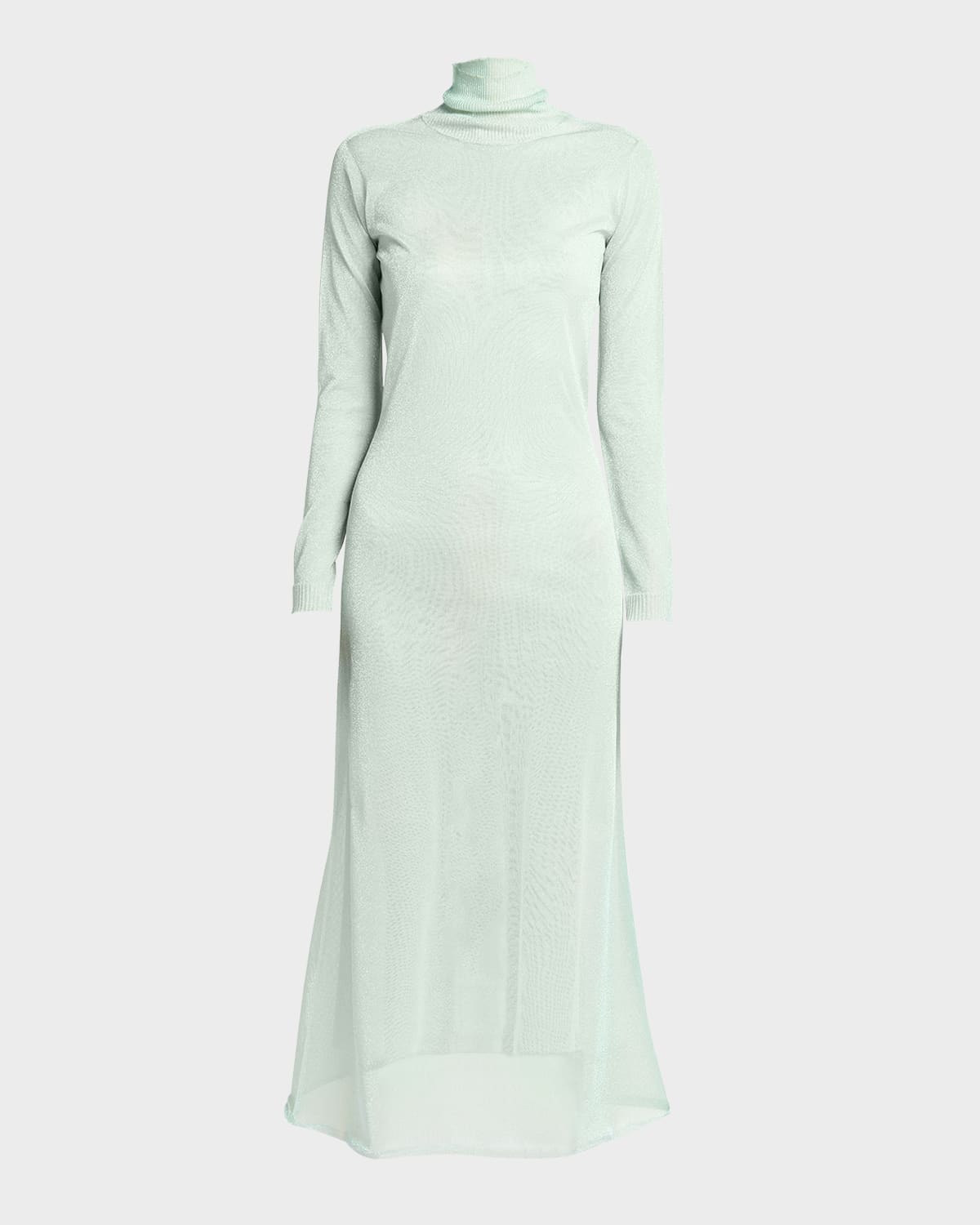 Giorgio Armani Double-layer Open-back Lurex Jersey Midi Dress In Water