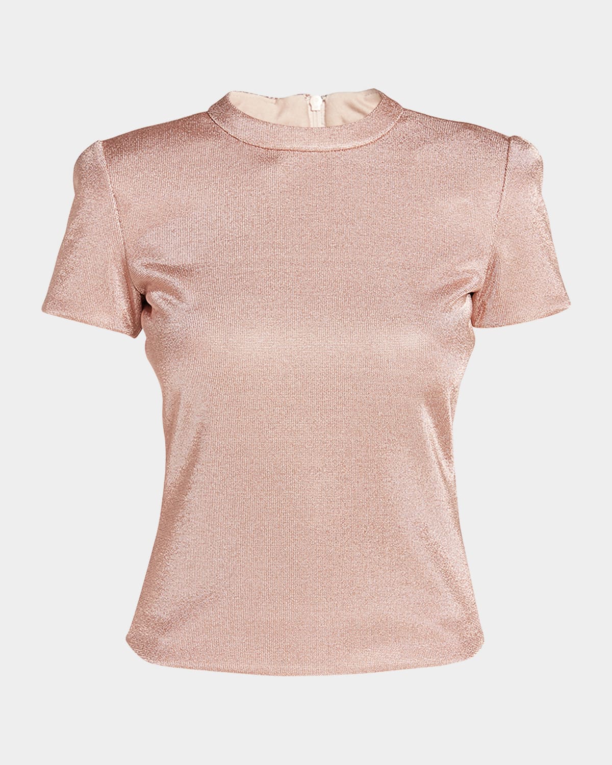 GIORGIO ARMANI METALLIC SHORT-SLEEVE BONDED JERSEY TEE