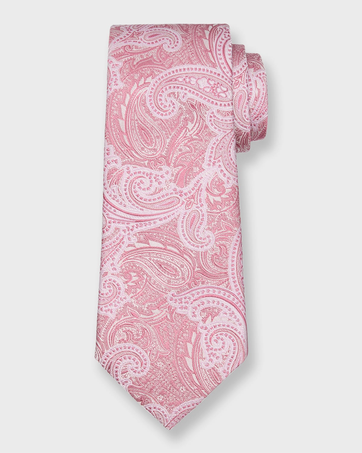 Brunello Cucinelli Men's Silk-cotton Tonal Paisley Tie In C078 Medium Grey