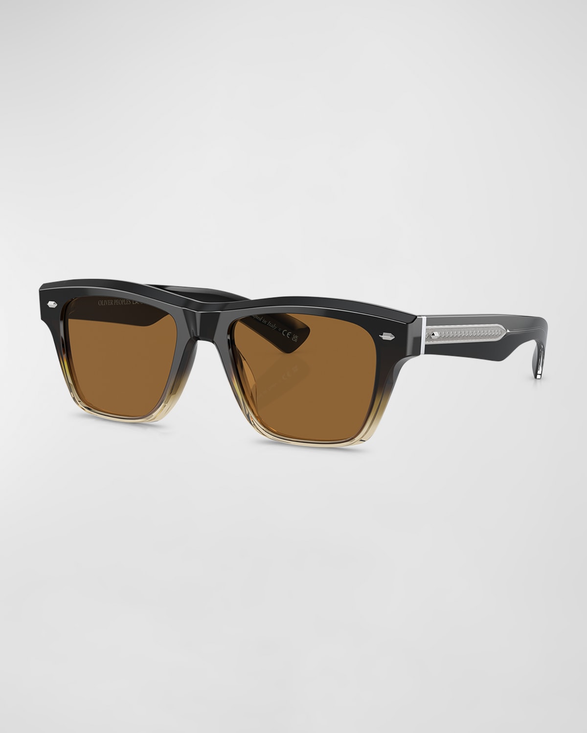 Oliver Peoples Men's Birell Sun Acetate Square Sunglasses In Dark Brown