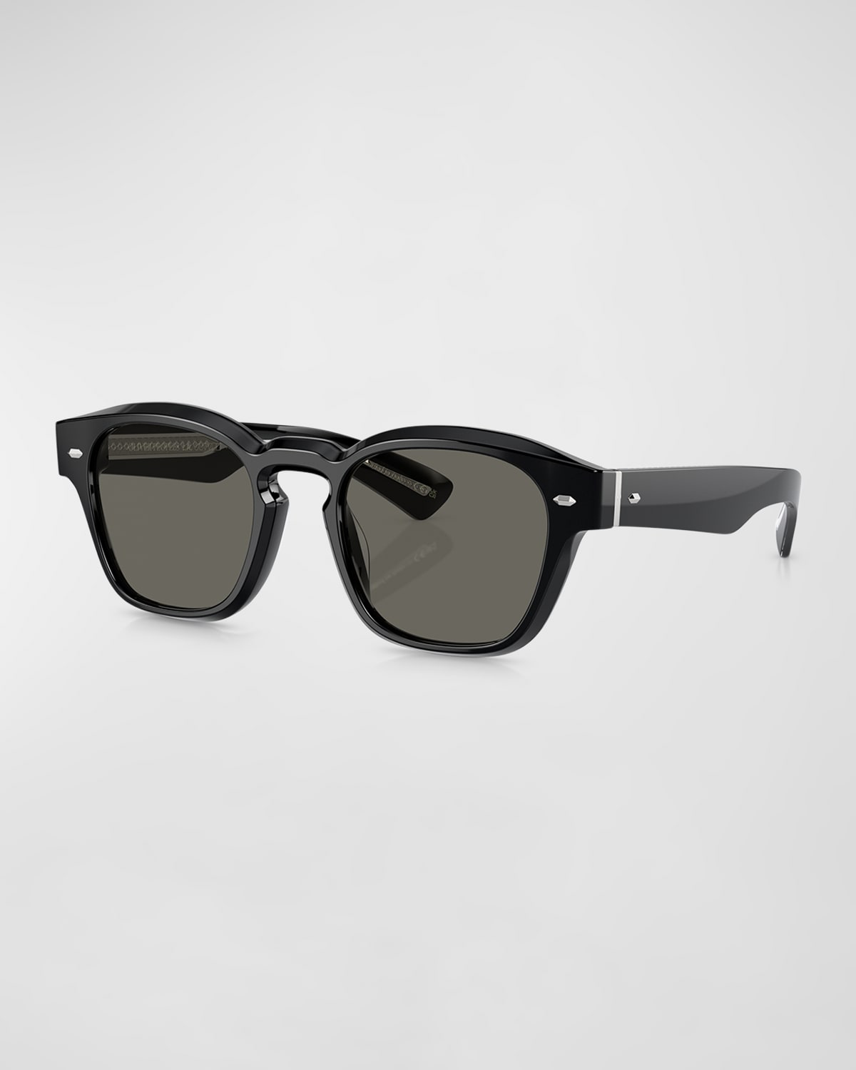 Shop Oliver Peoples Men's Maysen Acetate Square Sunglasses In Black