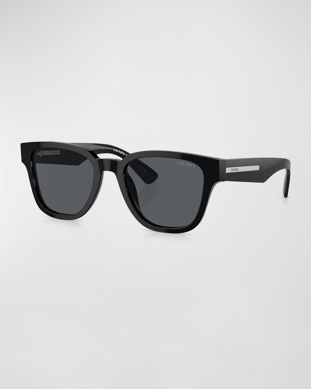 Prada Men's Acetate Square Sunglasses In Black