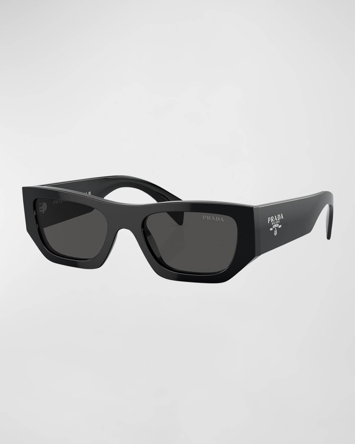 Prada Logo Acetate Cat-eye Sunglasses In Black