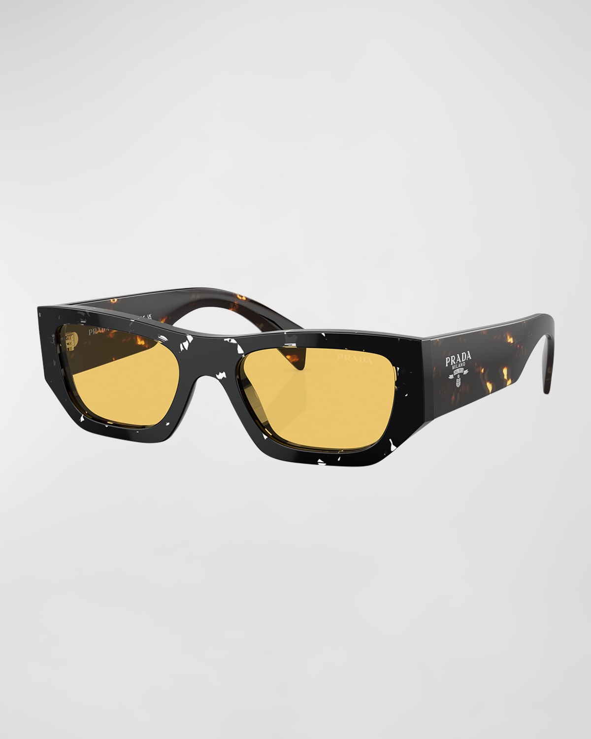 Prada Logo Acetate Cat-eye Sunglasses In Yellow