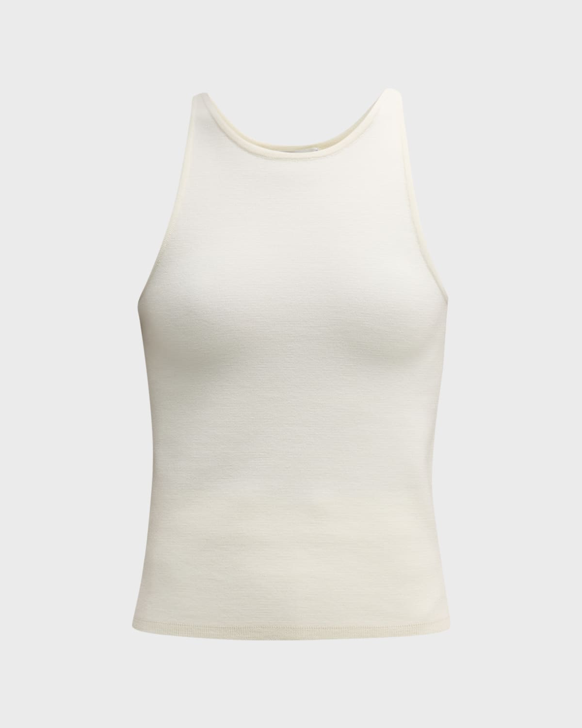 Max Mara Cotton Crew Neck Top With Ribbed Texture In Ivory