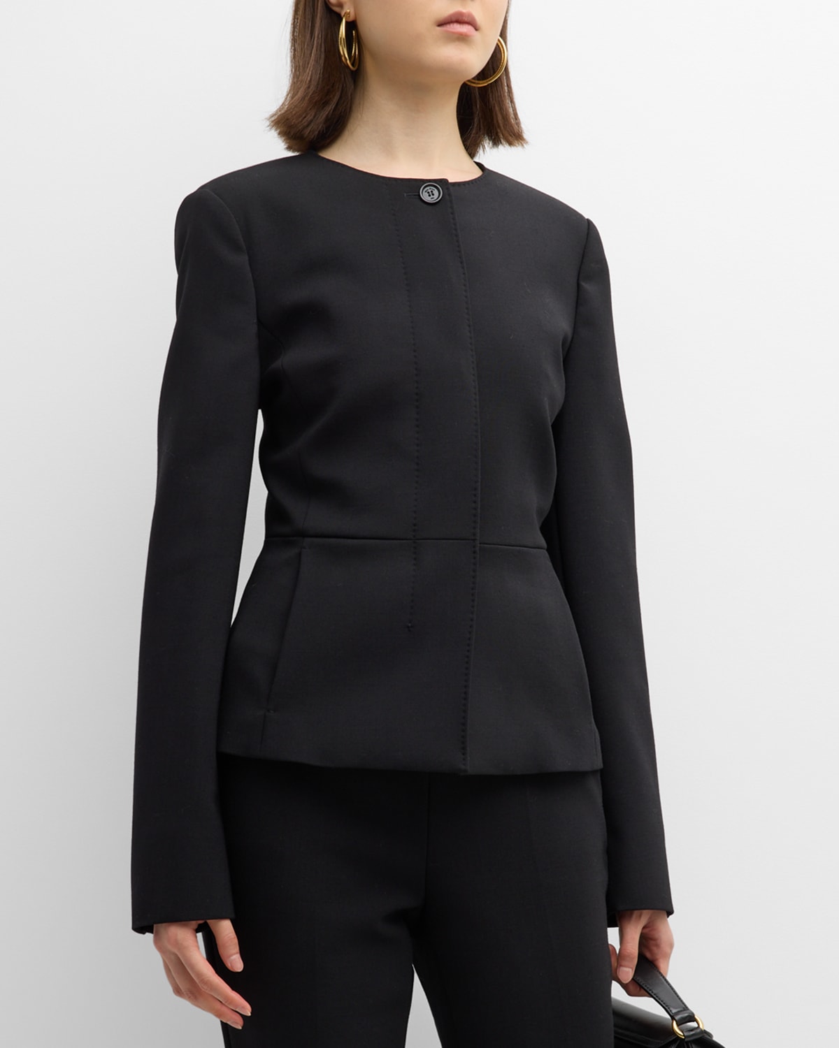 Max Mara Pepli Single-breasted Crepe Jacket In Black