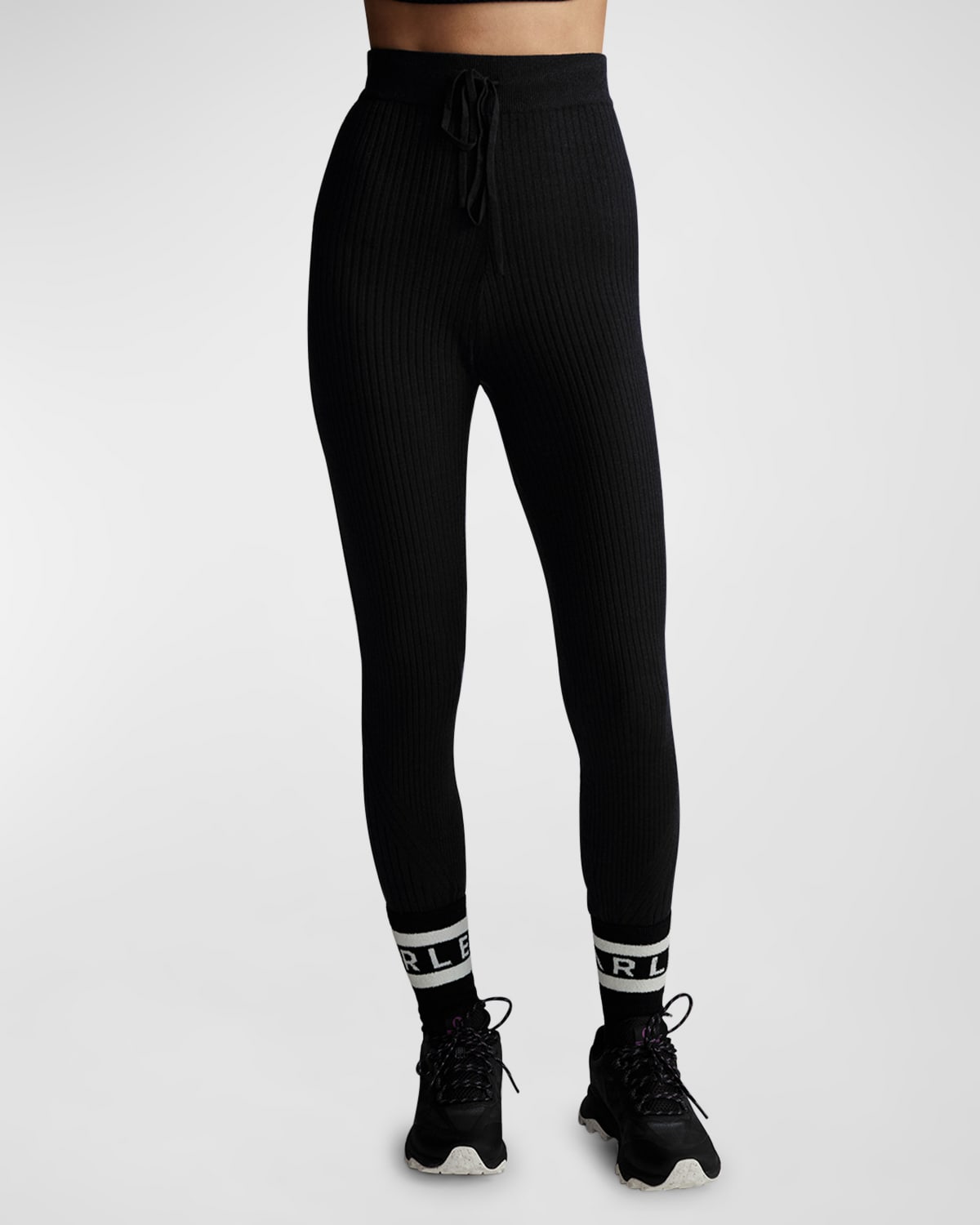 Varley Mocado Rib-knit Leggings In Black ModeSens