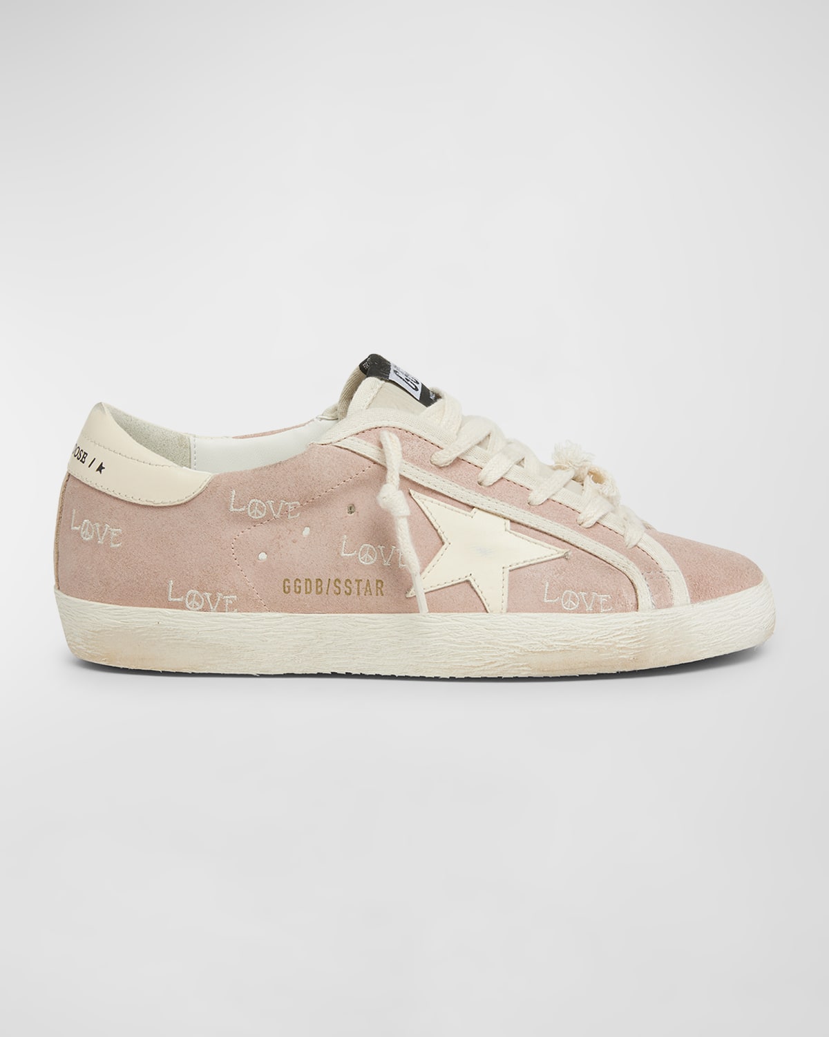 Golden Goose Superstar Suede Embroidered Low-top Sneakers In Ash Rose