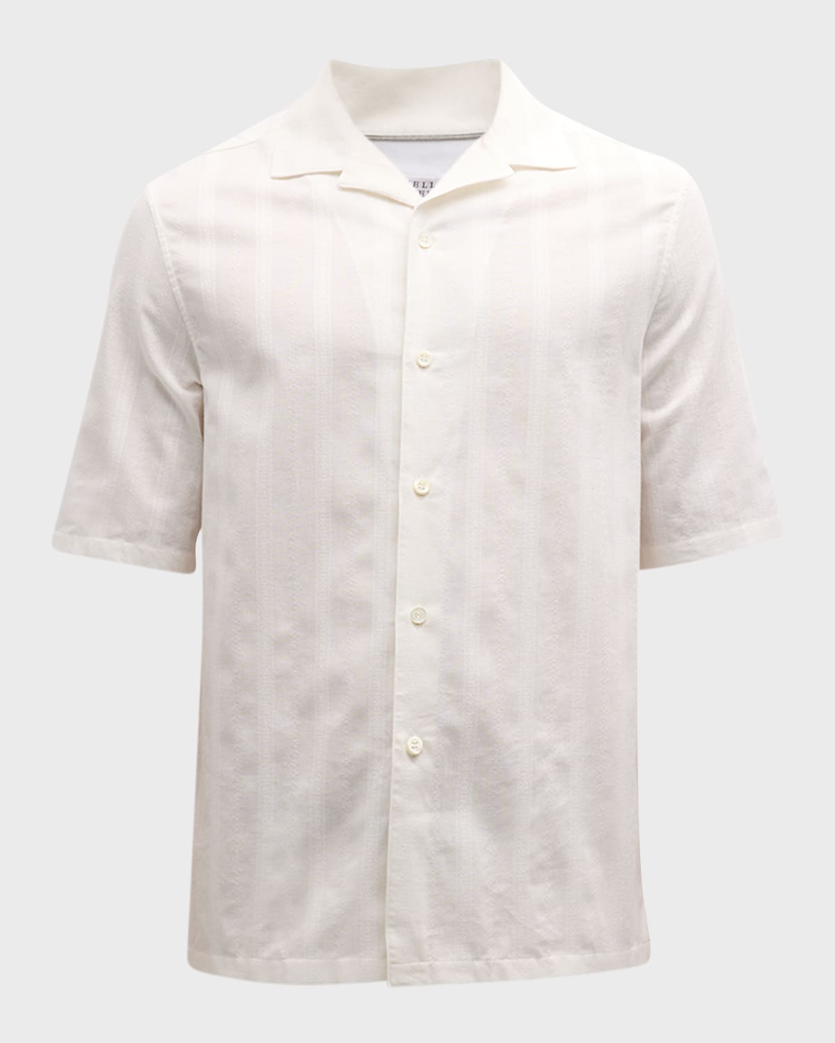 Brunello Cucinelli White Striped Cotton Shirt In C400 C400