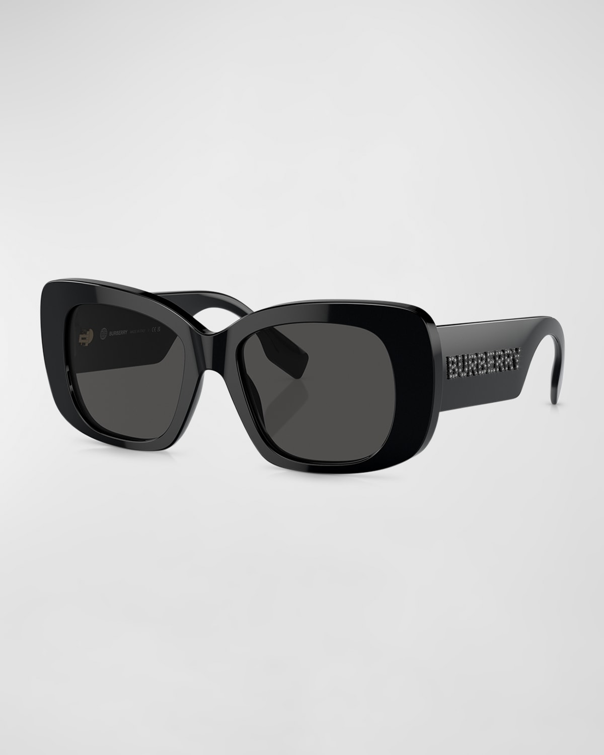 Burberry 0be4410 Logo Acetate Square Sunglasses In Black