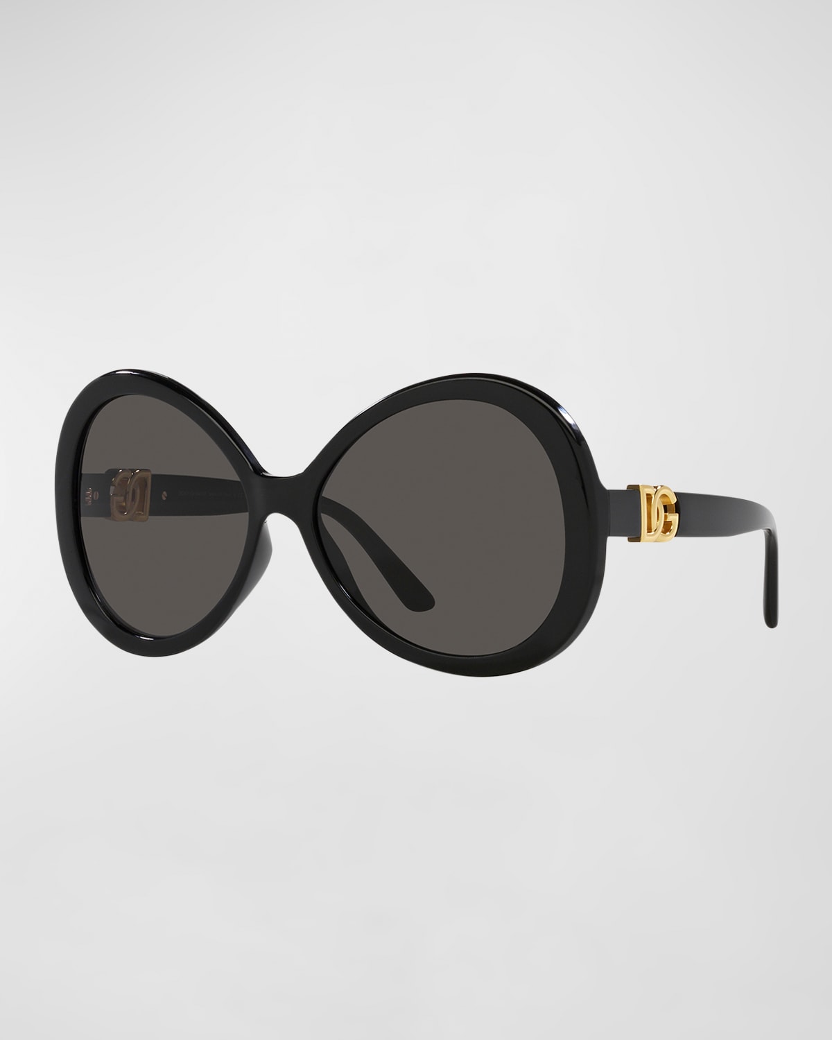 Dolce & Gabbana Oversized Plastic Oval Sunglasses In Black