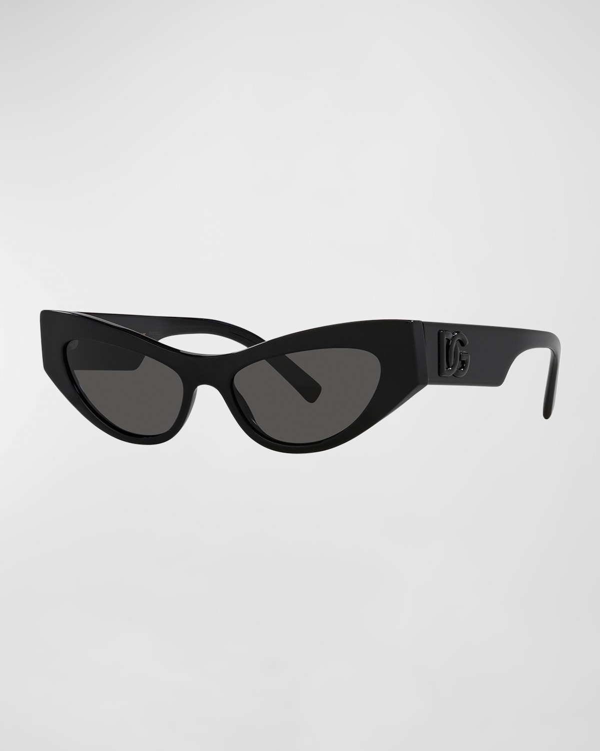 Dolce & Gabbana Dg Logo Acetate Cat-eye Sunglasses In Black