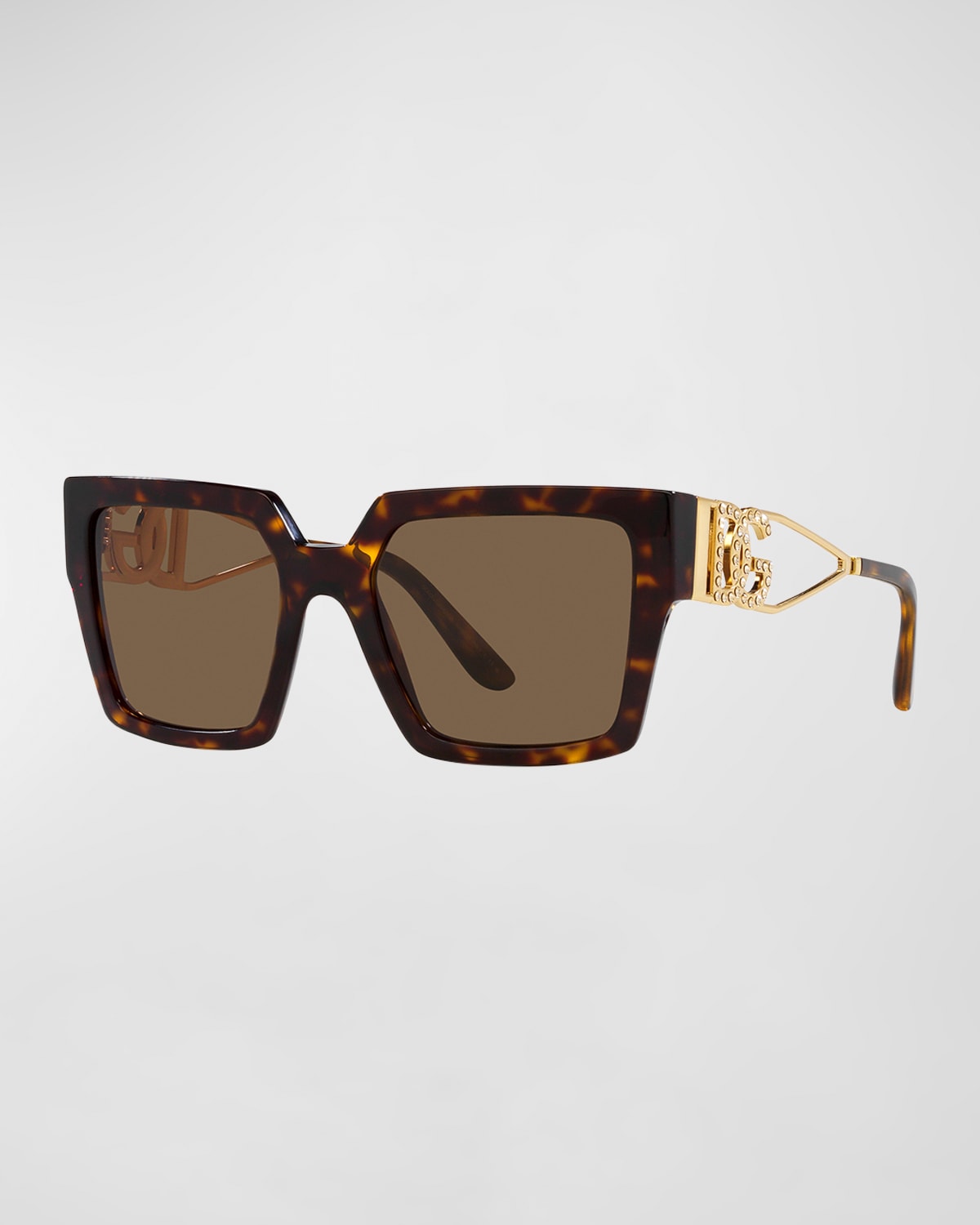 Dolce & Gabbana Tortoiseshell-effect Square-frame Sunglasses In Havana