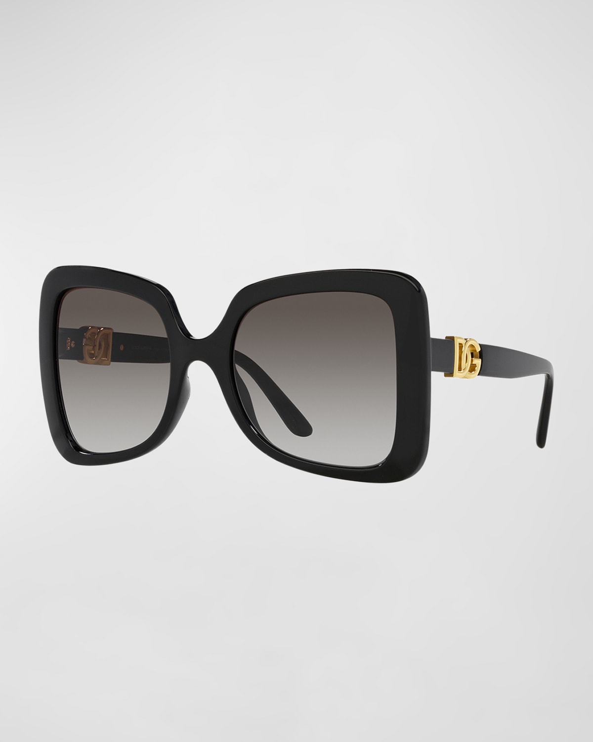 Dolce & Gabbana Interlocking Dg Plastic Butterfly Sunglasses In Black