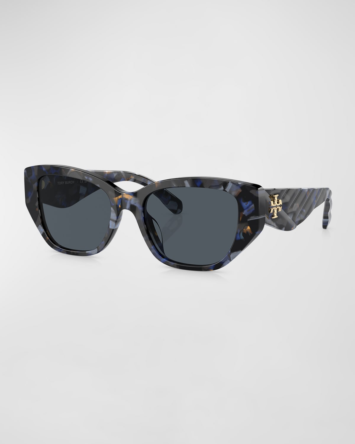 TORY BURCH KIRA QUILTED ACETATE CAT-EYE SUNGLASSES