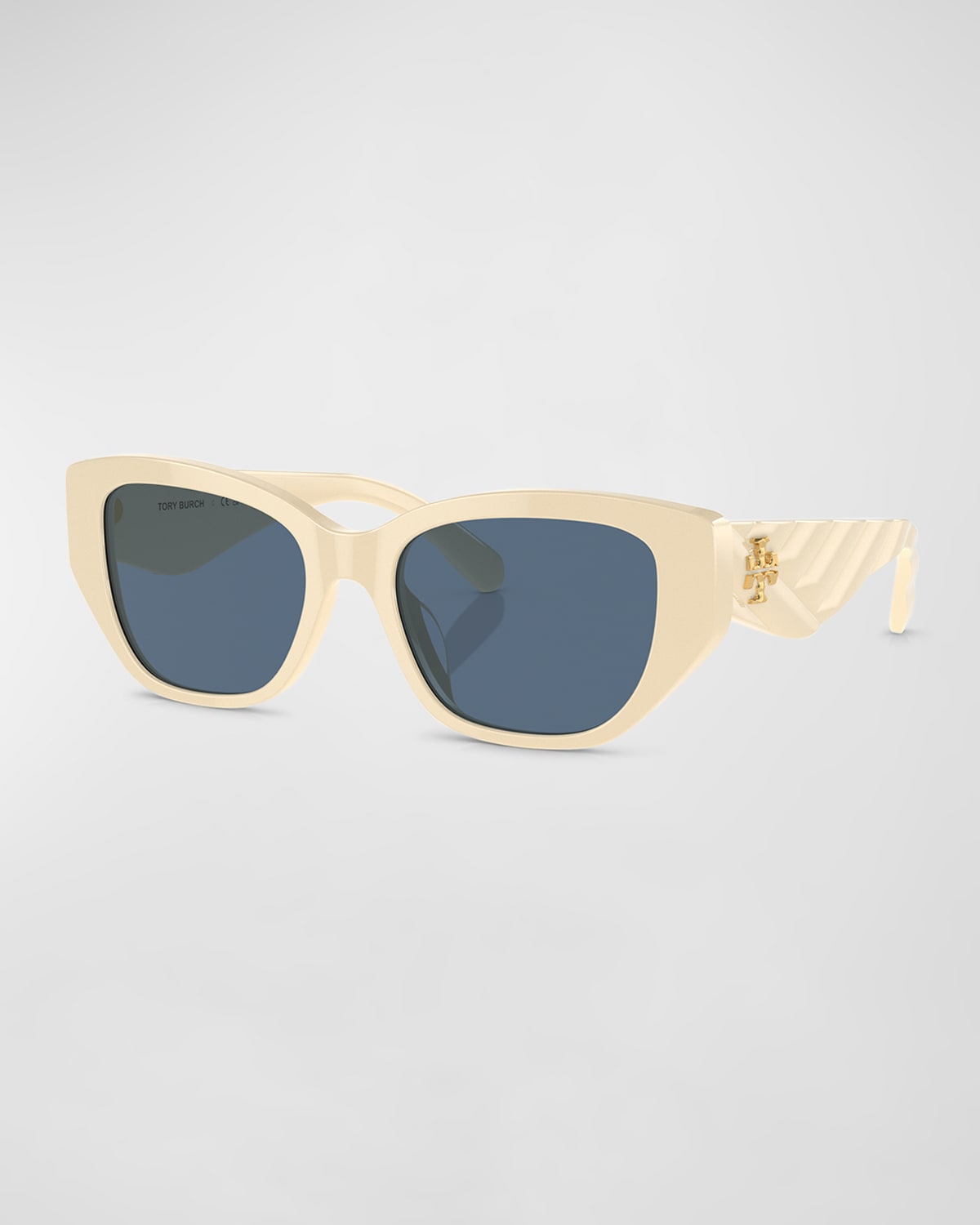 TORY BURCH KIRA QUILTED ACETATE CAT-EYE SUNGLASSES