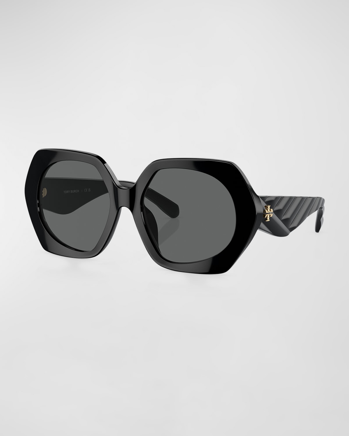 Tory Burch Women's Kira 55mm Oversized Geometric Sunglasses In Black