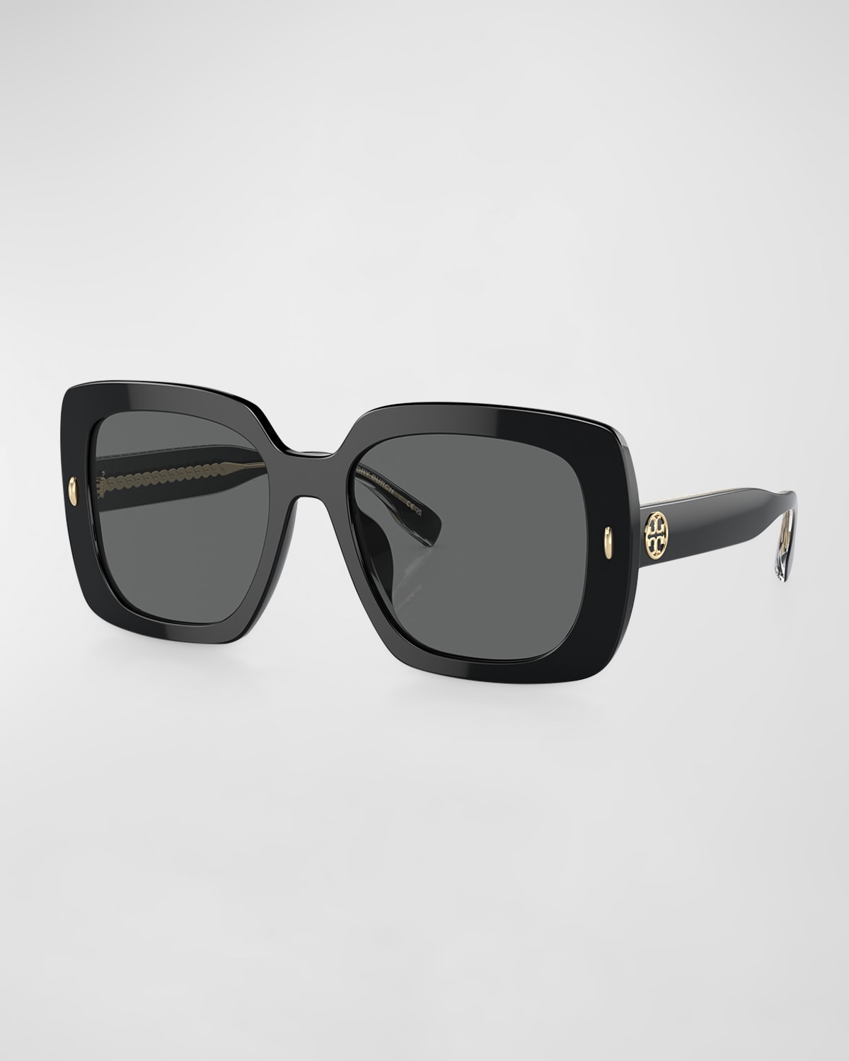 TORY BURCH LOGO ACETATE SQUARE SUNGLASSES