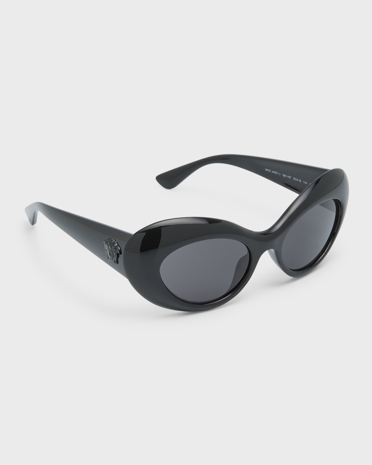 Shop Versace Medusa Plastic Oval Sunglasses In Black