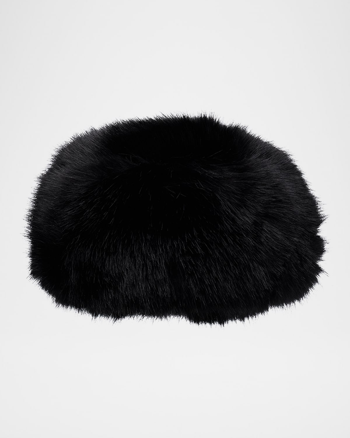Adrienne Landau Grey Faux Fox Fur Beanie In Jet Black