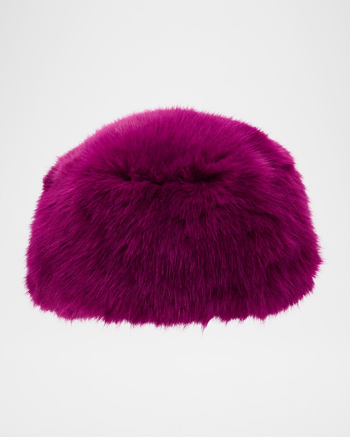 Shop Adrienne Landau Grey Faux Fox Fur Beanie In Fuchsia