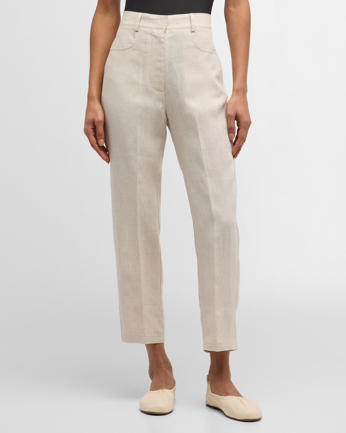 Albus Lumen Tailored Linen Trousers In Natural