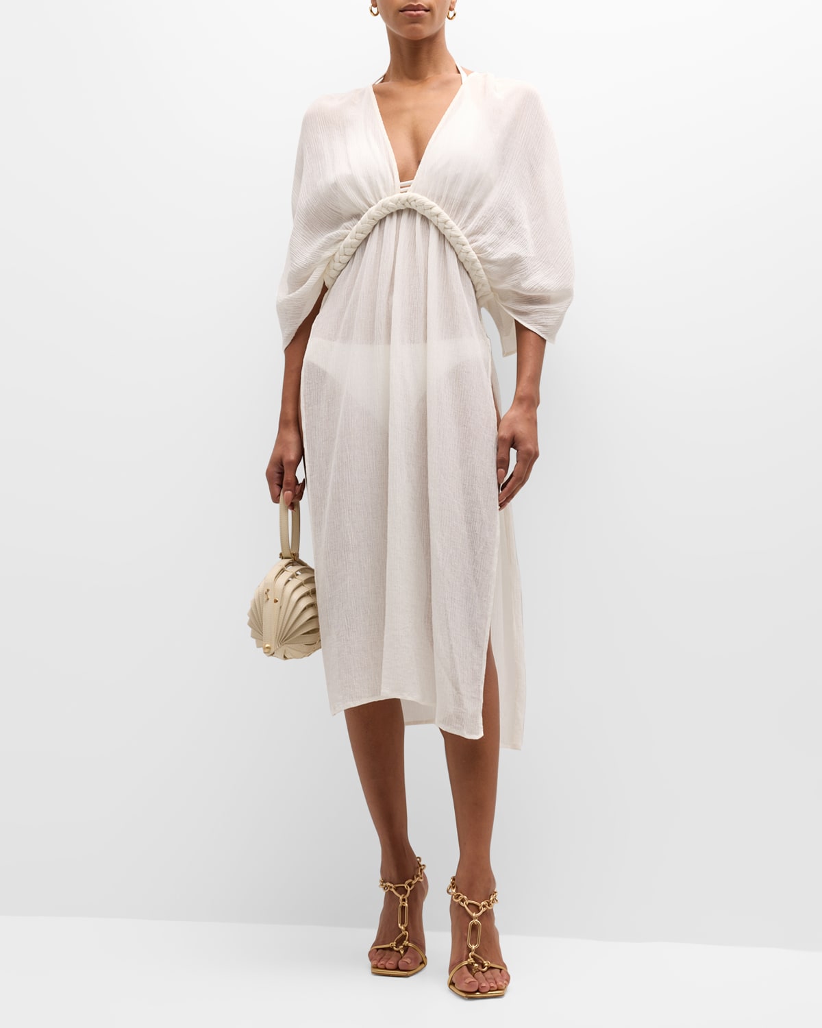 Shop Cult Gaia Inga Midi Coverup In Off White