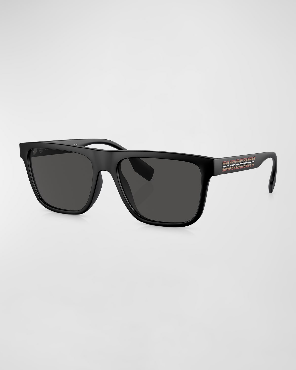 Burberry Men's Plastic Square Sunglasses In Matte Black