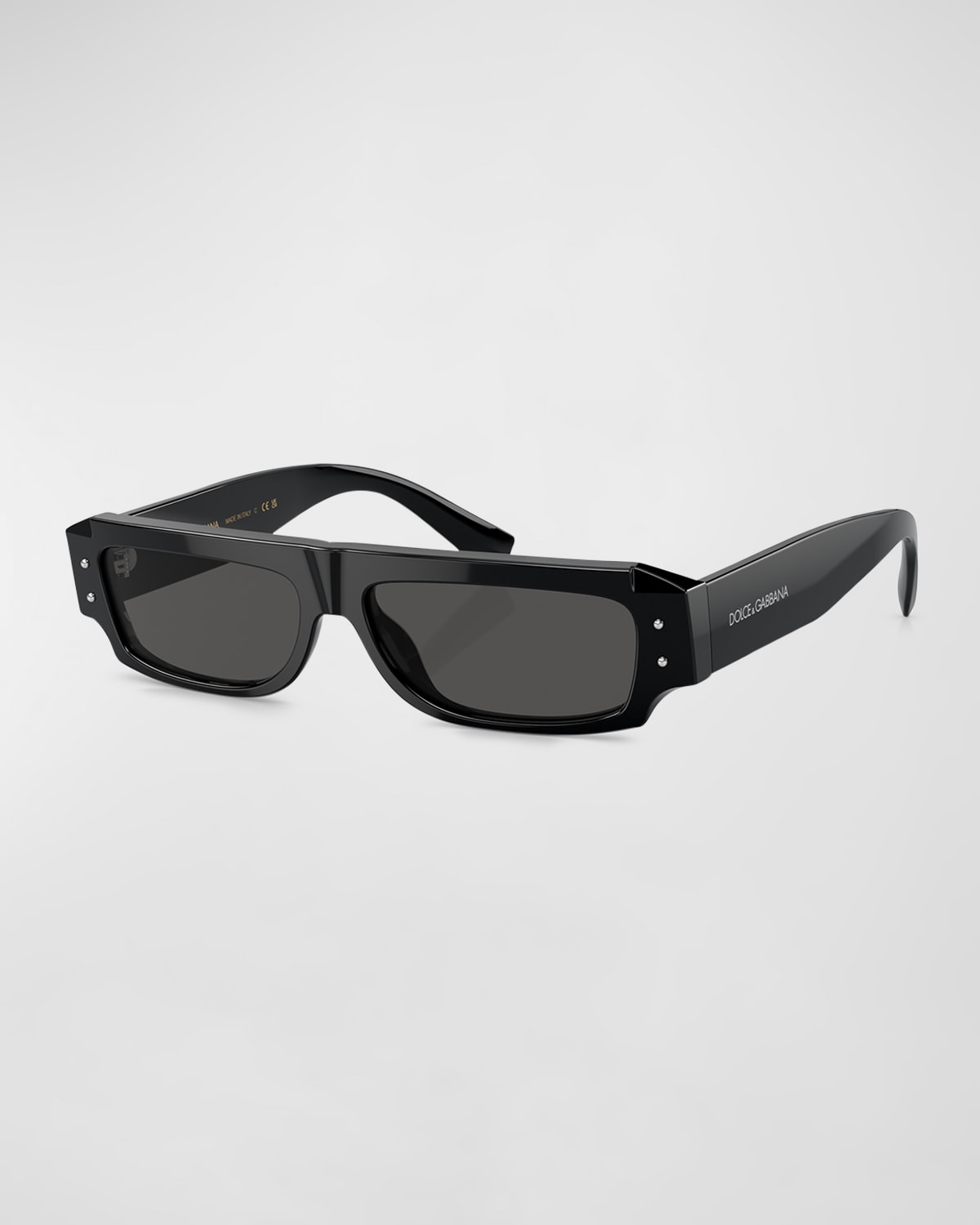 Dolce & Gabbana Men's Acetate Rectangle Sunglasses In Black