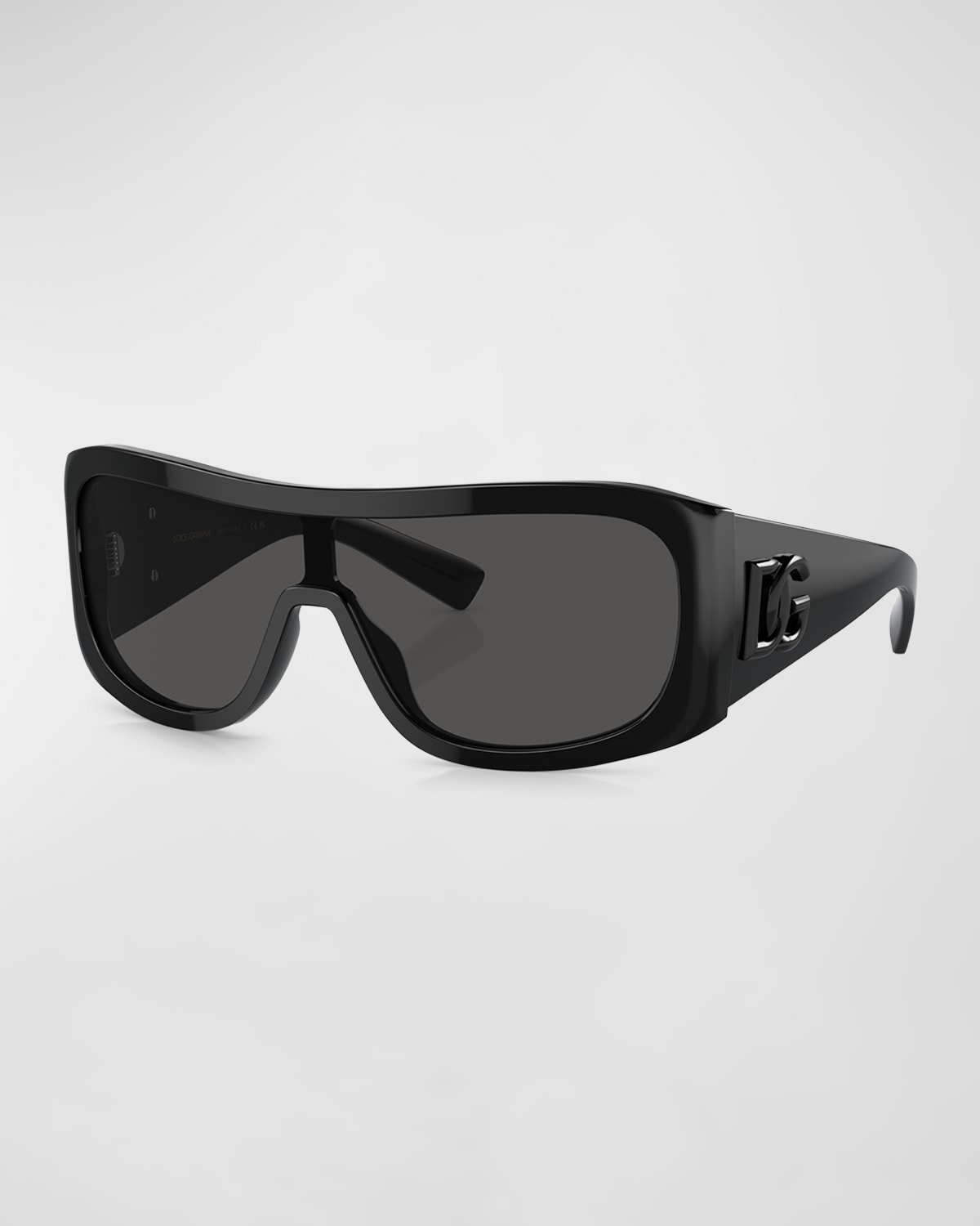 Dolce & Gabbana Men's Acetate Rectangle Shield Sunglasses In Black