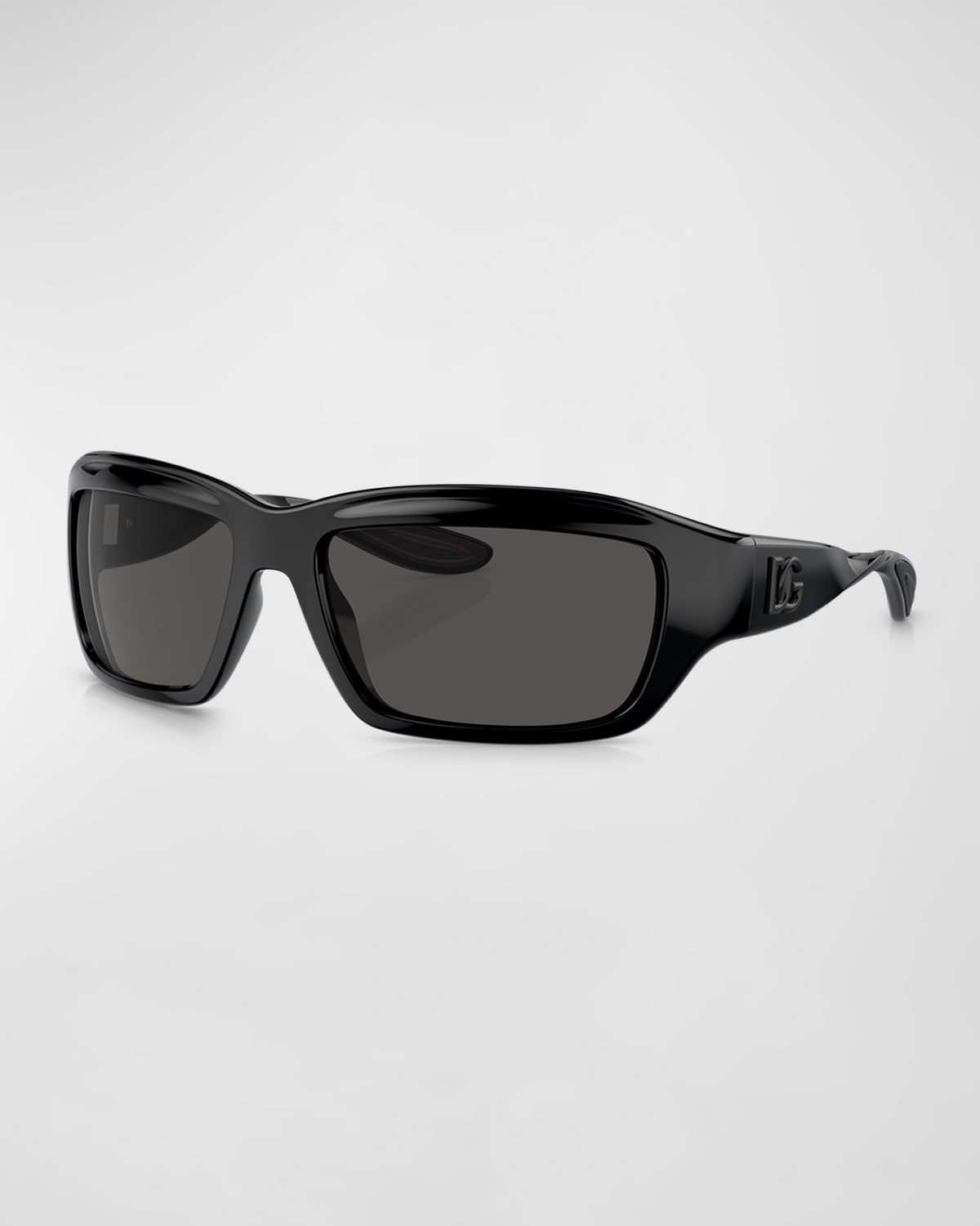 Dolce & Gabbana Men's Plastic Rectangle Sunglasses In Black