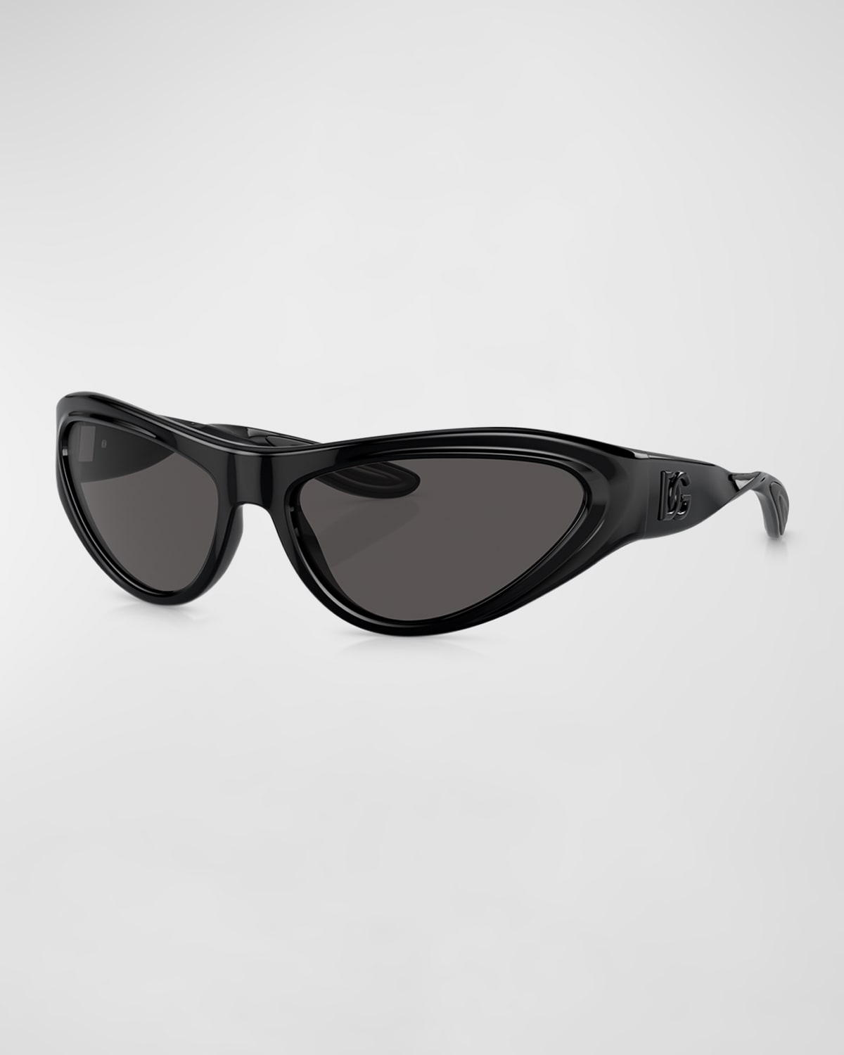 Dolce & Gabbana Men's Plastic Wrap Sunglasses In Black
