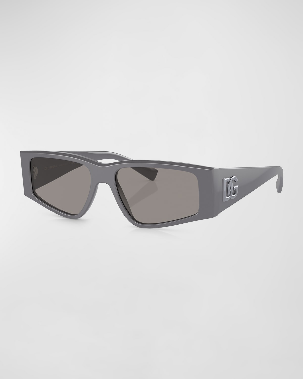 Dolce & Gabbana Men's Acetate Rectangle Sunglasses In Grey