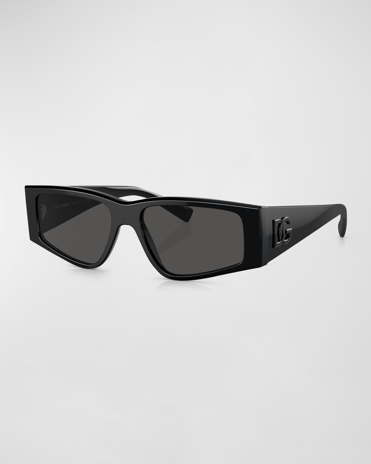 Dolce & Gabbana Men's Acetate Rectangle Sunglasses In Black