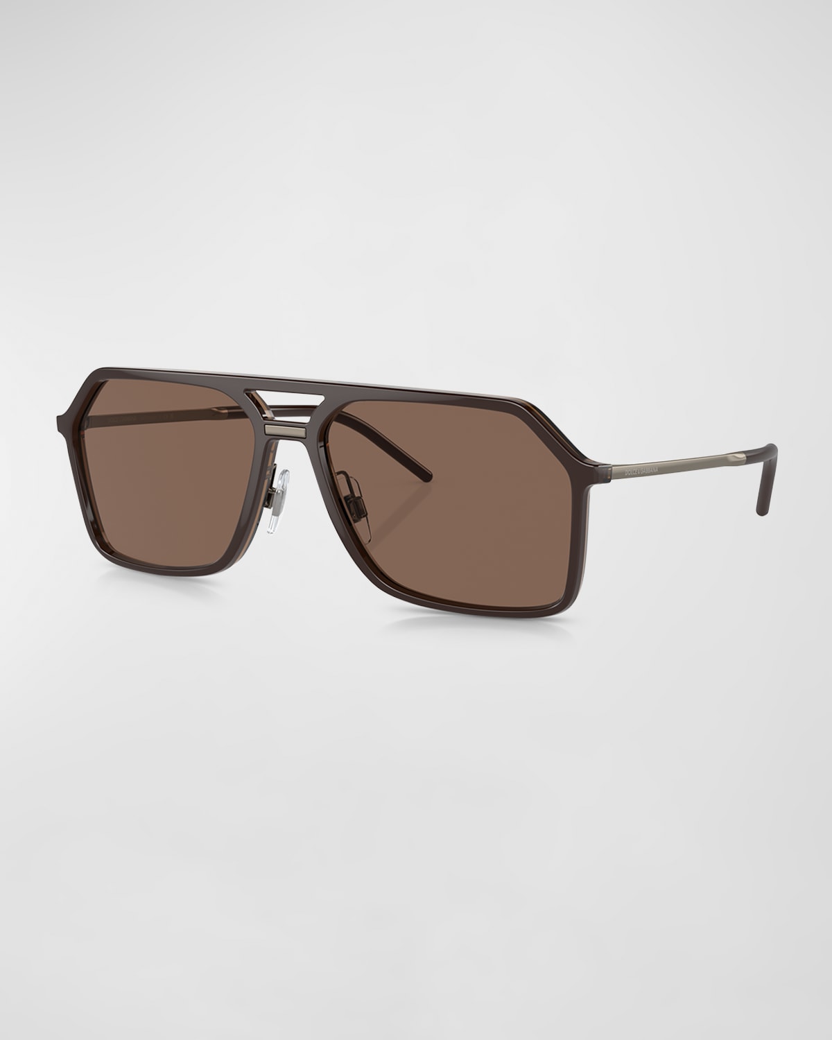Dolce & Gabbana Men's Plastic Aviator Sunglasses In Brown