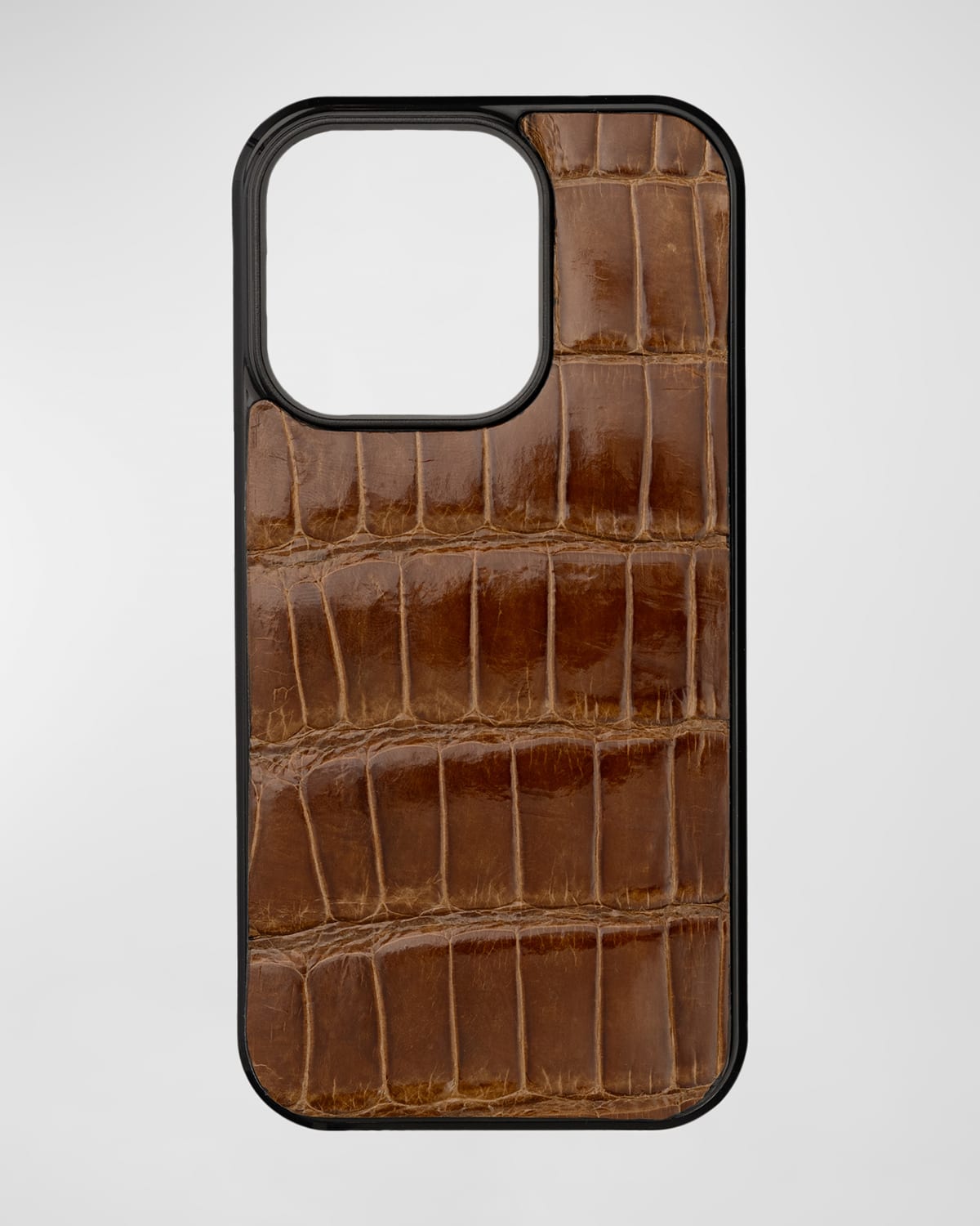 Abas Men's Iphone 15 Pro Leather Alligator Case In Cognac