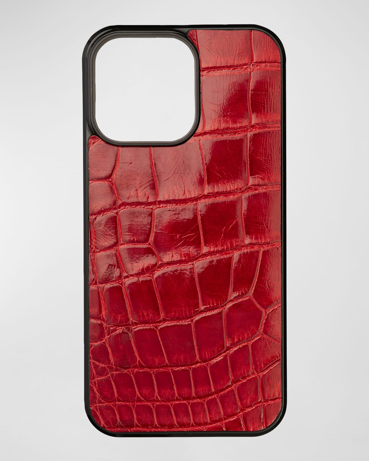 Abas Men's Iphone 15 Pro Max Leather Alligator Case In Red