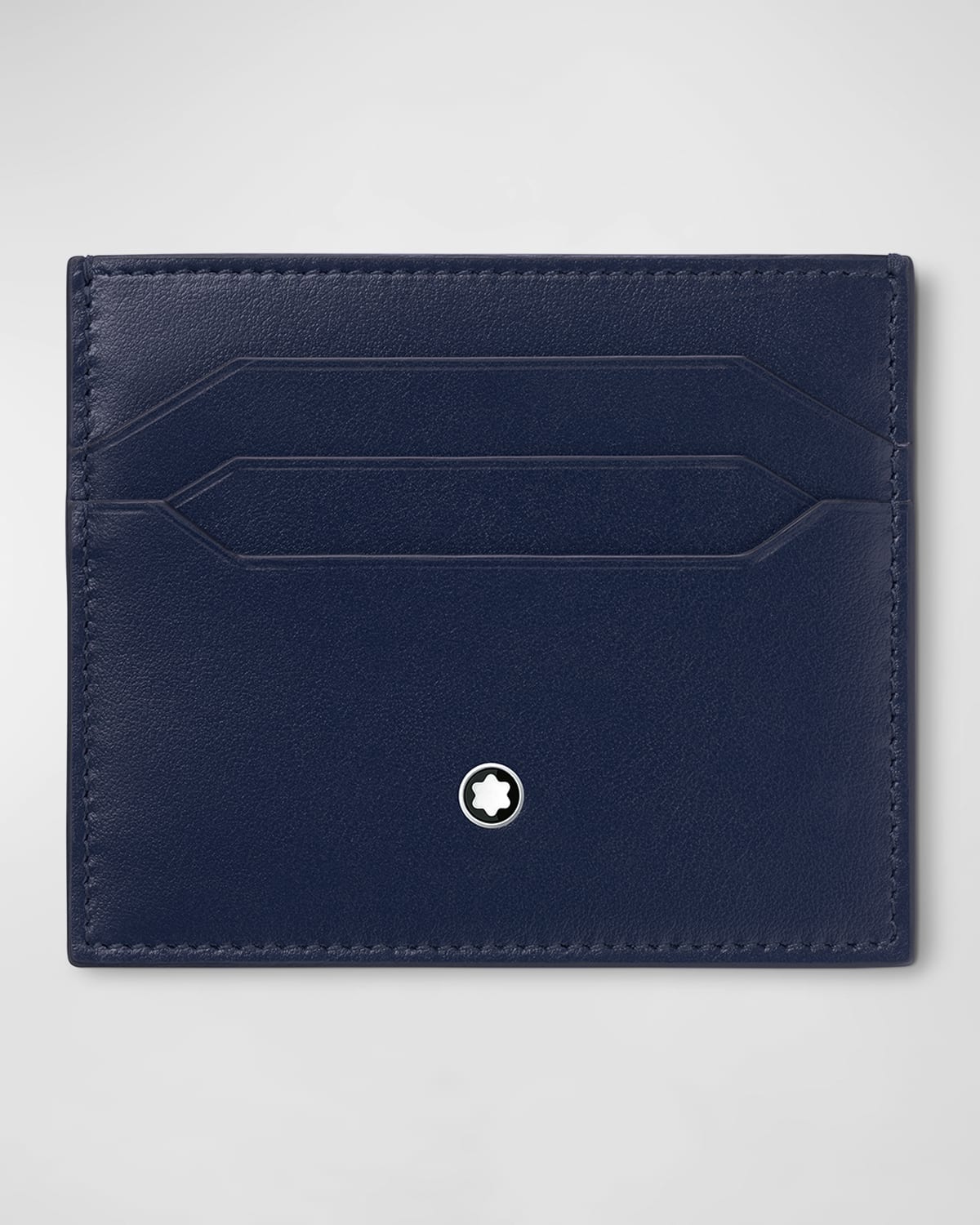 Shop Montblanc Men's Meisterstuck Calfskin Card Holder In Blue