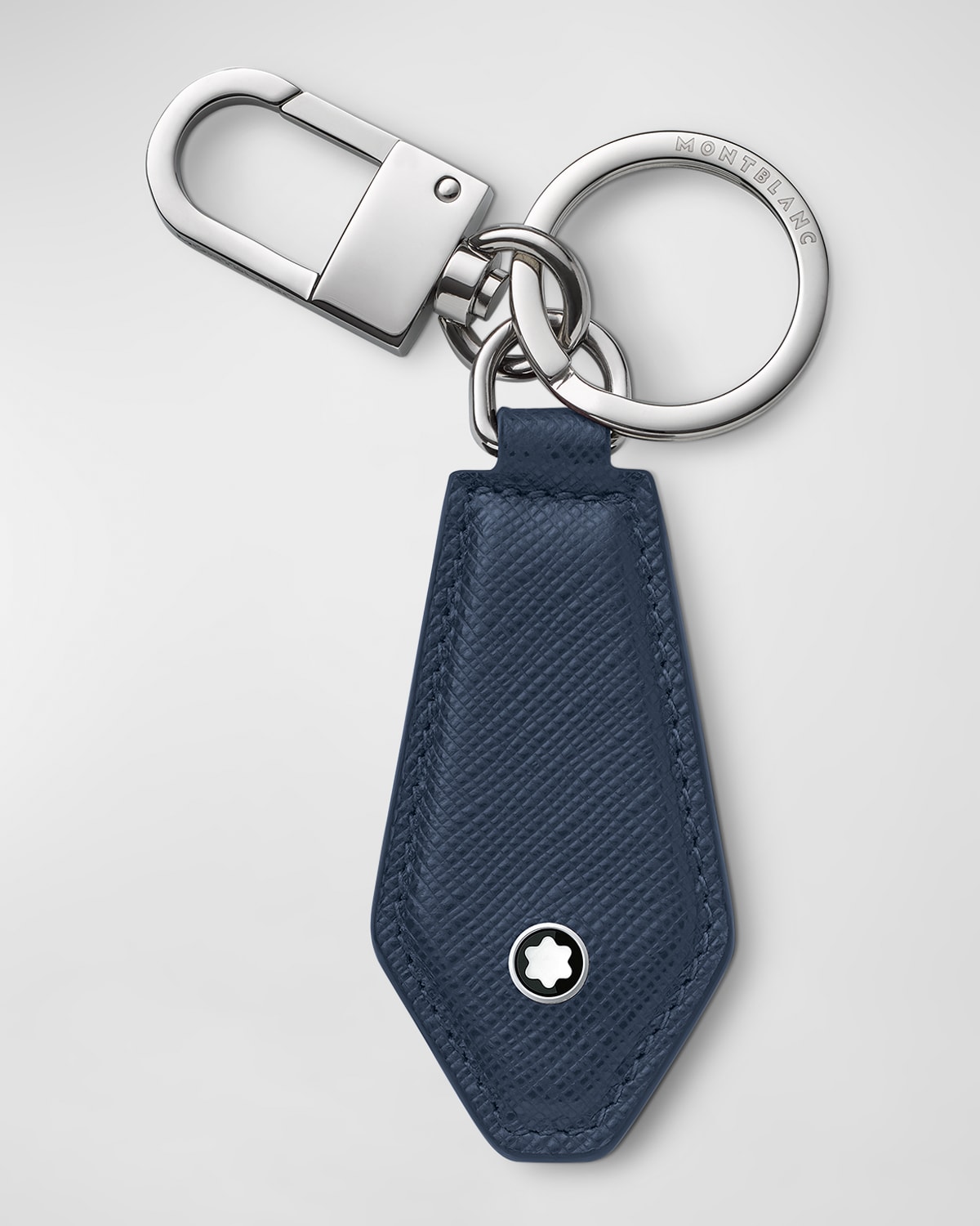 Montblanc Diamond Shaped Sartorial Leather Key Fob In Blue In Blue