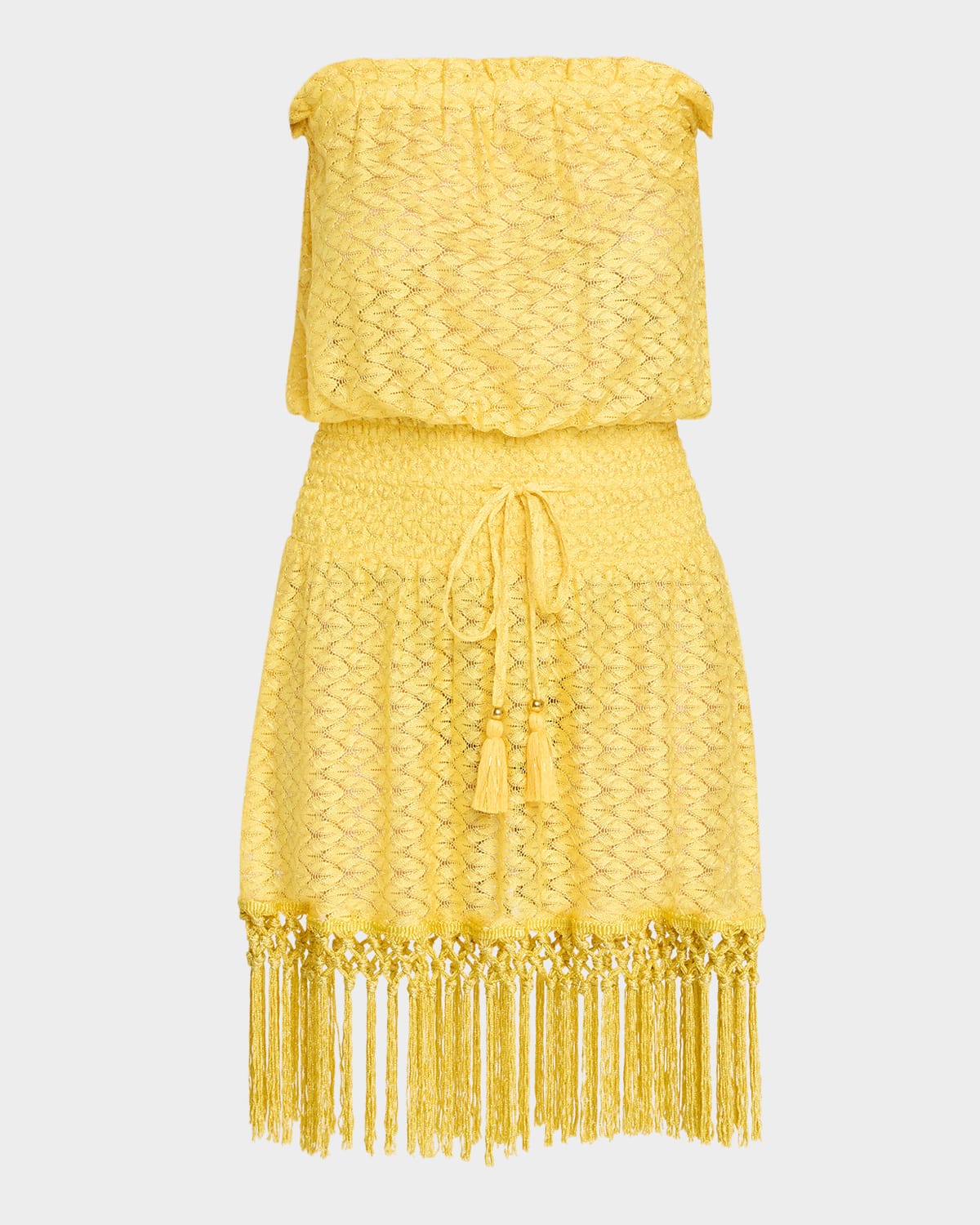 RAMY BROOK LAURYN STRAPLESS CROCHET MINI DRESS 