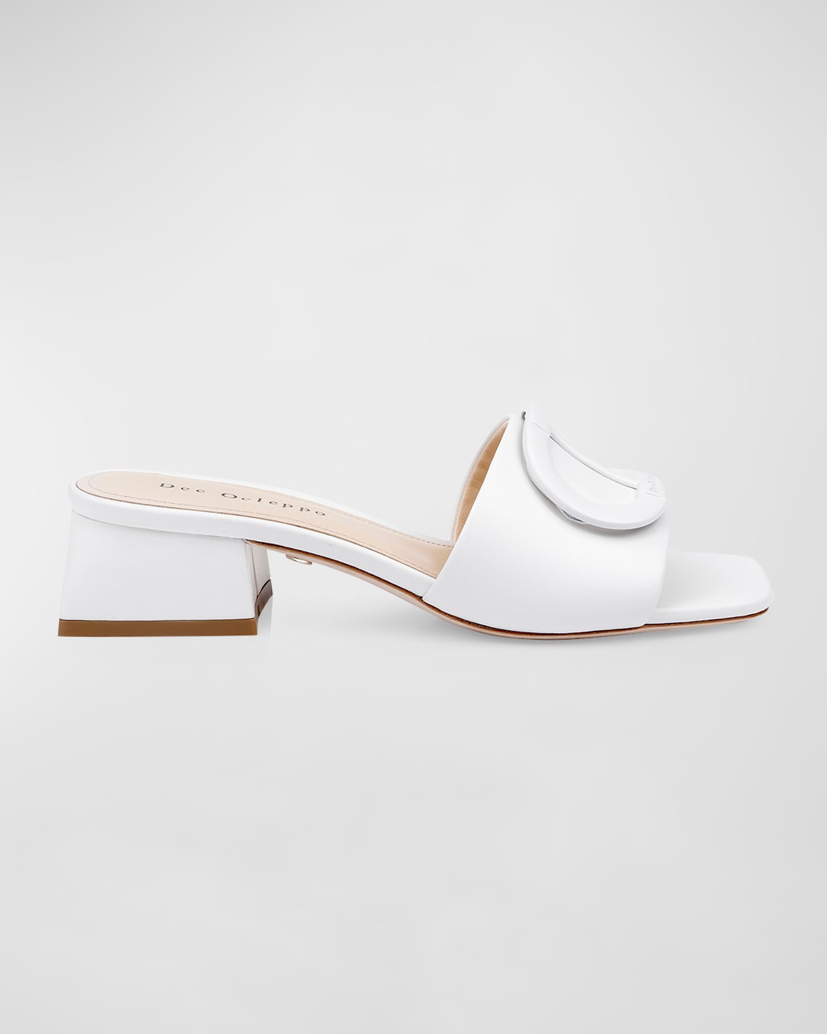 DEE OCLEPPO DIZZY LEATHER BUCKLE MULE SANDALS