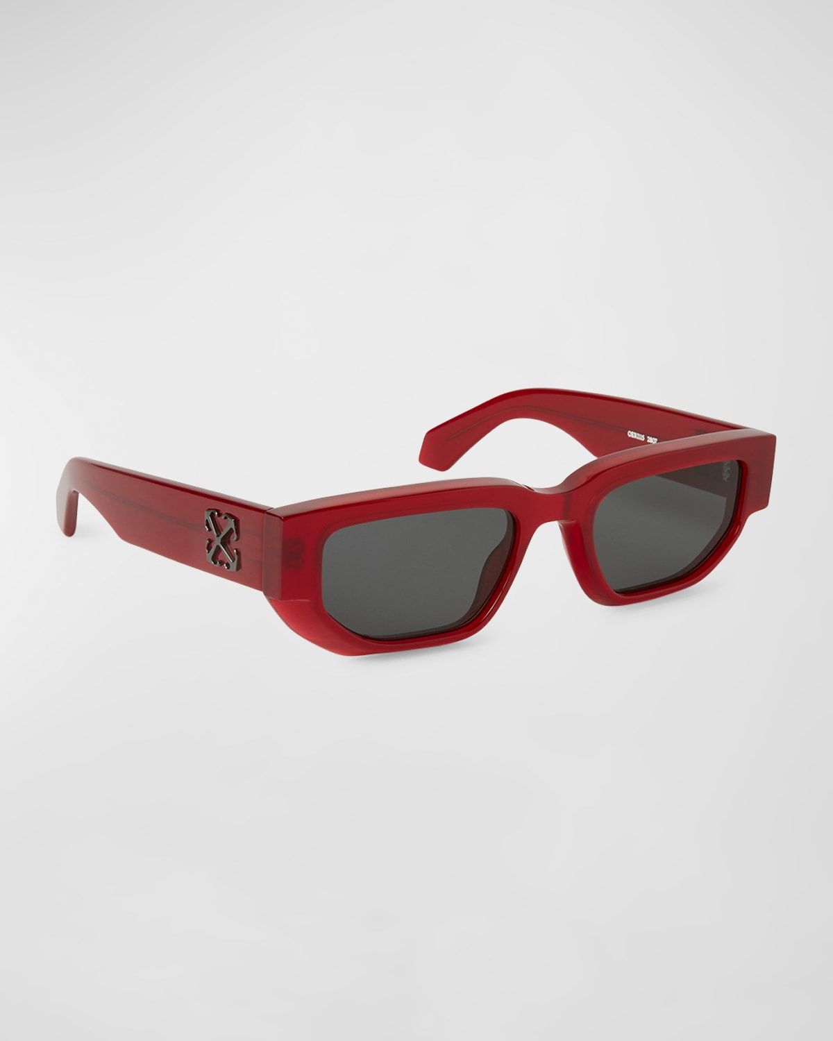 Off-white Irregular Frame Sunglasses In Burgundy Dark Gr