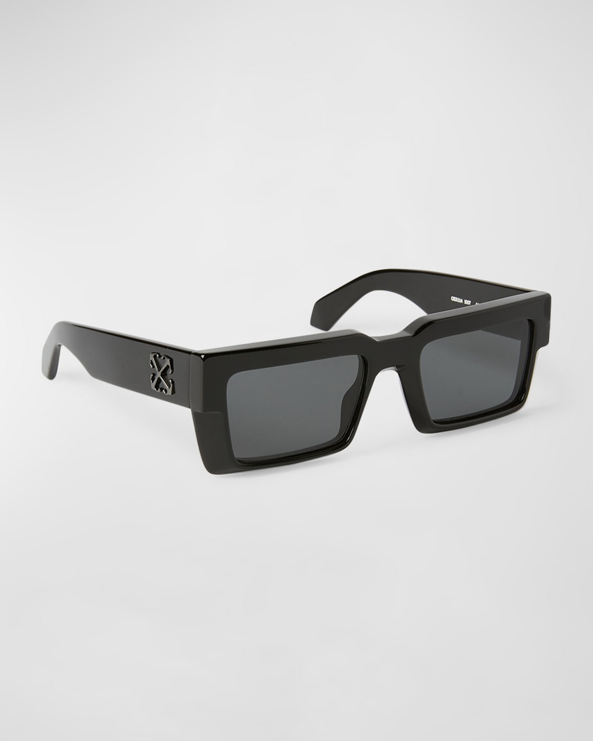 Shop Off-white Moberly Acetate Rectangle Sunglasses In Black Dark Grey